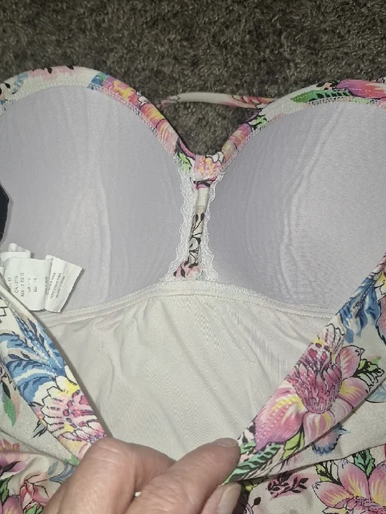 La Blanca Floral One-Piece Swimsuit - 12 - White Pink Blue - Picture 5 of 7